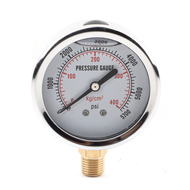 PRESSURE GAUGE 2.5" 0-400 BAR (5000PSI) | เกจวัดแรงดัน หน้าปัด 2.5" เกลียวออกล่าง 1/4" NPT + น้ำมัน