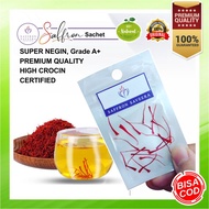 BUNGA SAFFRON / PUTIK SAFRON IRAN ber - SERTIFIKAT RESMI SUPER NEGIN IRAN GRADE A [ SACHET ]  100% O