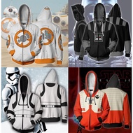 STAR WARS ‎Jacket Black Samurai White BB-8 Ball cosplay Hooded Thin Jacket 3D Printing Casual Autumn