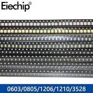 【Sleek】 100pcs/lot LED diodes Assorted kit 0603 0805 1206 1210 3528 5050 5730 SMD LED Red Green Whit