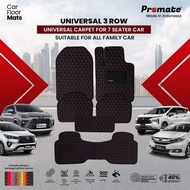BIGGO PROMATE Premium Car Mat 3 Rows Universal Leather Waterproof Car Accessories Floor Mat