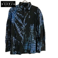 Issey Miyake 男士 ME41FJ033 黑色紮染長袖襯衫，3 碼 [二手]