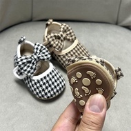 #千鸟格公主鞋0-1 Year Old 100 Days Old Baby Shoes 3-5-8-12 Months Newborn Toddler Shoes, Houndstooth Princ
