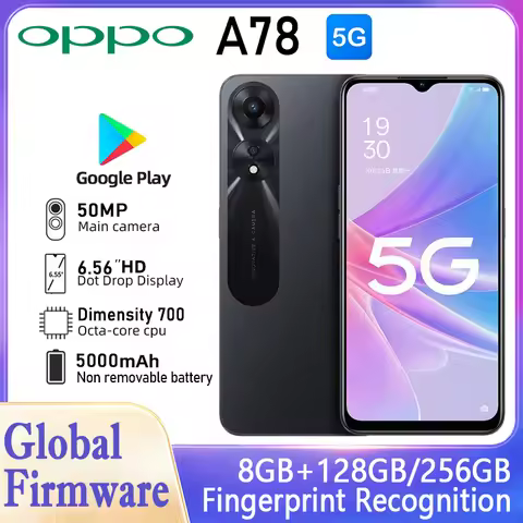 OPPO A78 5G Smartphone Global firmware MTK Dimensity 700 5000mAh battery RAM 8GB ROM 256GB 6.56" Mai
