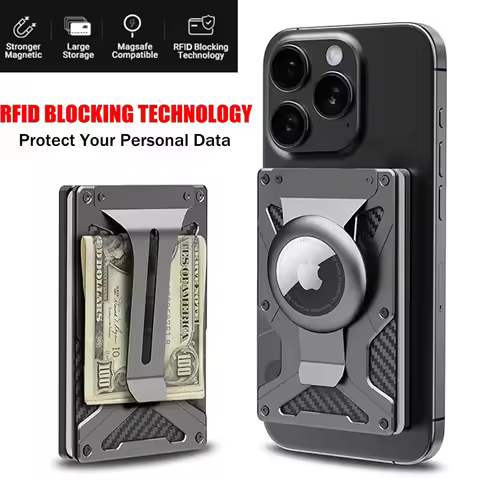 Mag Safe Wallet Money Clip, Air Tag Holder and Money Clip, [With1 Magnetic Sheets], for Magnetic and