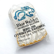 WORKING GLOVES BLUE RABBIT 4B YELLOW - INDUSTRIAL WORK GLOVES 4 YELLOW THREAD - NEW THREAD GLOVES B4