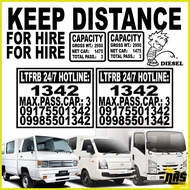 ◹ ⚾︎ ☸ LTFRB TRUCKING TRANSPORT LOGISTICS SERVICES STICKER KEEP DISTANCE LTFRB HOTLINE CAPACITY FRA