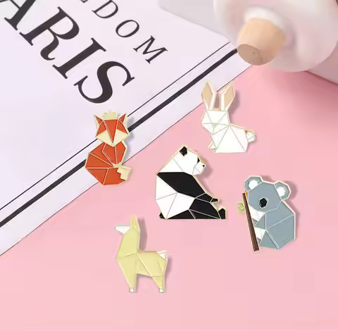 Pin Custom Fox Panda Koala Alpaca Rabbit Brooch Bag Clothes Lapel Pin Badge Cartoon Jewelry Kid Frie