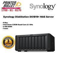 Synology DiskStation DS1819+ NAS Server (8 Bay, 4 GB DDR4, Tower)