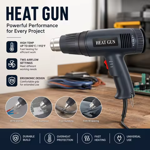 New Hot Air Gun 2500W Variable Advanced Electric Heat Gun Advanced Hot Air Gun Temperature Adjustabl