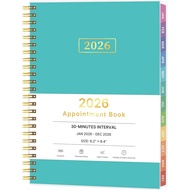 Temujanji 2026, Perancang Kalendar Mingguan & Bulanan 30 Minit Setiap Jam 2026, Jan 2026 - Dis 2026,