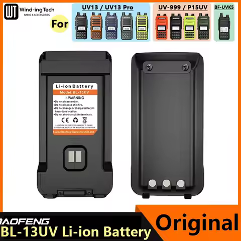 BAOFENG UV13PRO Walkie Talkie Battery UV8R P15UV UV999 High Capacity Li-ion Battery For Baofeng UVK5