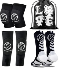 Youth Volleyball Gears Set - Knee Pads Arm Sleeves Socks & Bag for Teen Girls & Kids Volleyball Prot