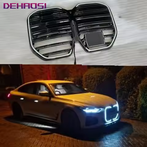 Gloss Black Front Bumper Kidney LED Grille Grill For BMW 4 Series G26 4-Door i4 Gran Coupe G22 2021-