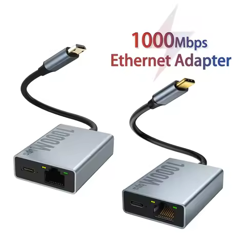 1000Mbps Network Card Type C Micro USB Ethernet Adapter for Chromecast 4K Google TV Smartphones Tabl