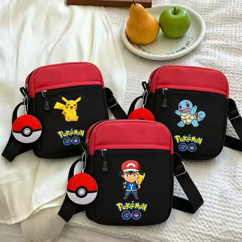 Shoulder Bag for Women Men Anime Pokemoned Crossbody Bag Boy Girl Cartoon Canvas Square Messager Wom