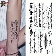 RL HW 1 Sheet English Words Tattoo Sticker Letters Pattern Removable Temporary Tattoo Body Art Stick