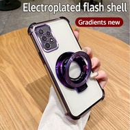 For Samsung Galaxy A13 4G Case Electroplated TPU Shockproof Stand Back Cover Phone Casing For Samsun