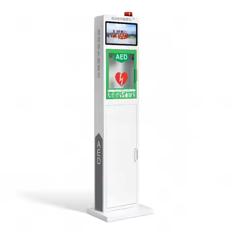 Factory Metal AED Storage Video Standing Cabinet Alarm System Basic Furniture Hospital Warehouse
