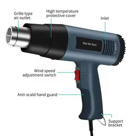 Hot Air Gun Heat Gun 2000W Variable Advanced Electric Advanced Hot Air Gun Temperatures Adjustable E