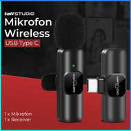 COD TaffSTUDIO Mikrofon Wireless Lavalier Portable Microphone USB Type C ODR08 / mik hp buat konten 