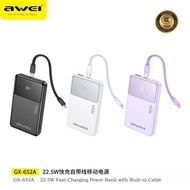 AWEI GX-652A 10000mAh GX-652BD 20000mAh 22.5W Bidirectional Fast Charge Powerbank with Cable & Led D