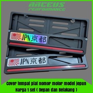 Cover tempat tatakan plat nomor motor model jepang keren harga 1 set (depan dan belakang)