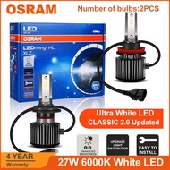 OSRAM H4 H7 H11 Headlight Bulbs H8 H16 9005 HB3 9006 HB4 9012 HIR2 Fog Lights 27W 6000K White LED La