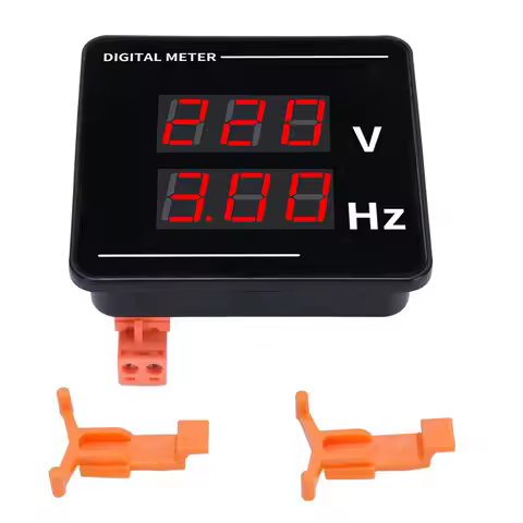 Digital AC Voltmeter Frequency Meter Tester Gauge Panel Mounting LED Display 50-500V 10.0-99.9hz Vol