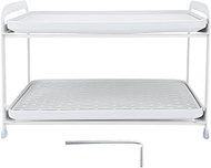 Cup Organizer Rack Double Layer Space Saving Removable Tray Cup Drying Rack for Home, Multifunctiona