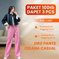 Oro Pants High Waist Knit MaterialWanita, Trendy Office Pants, Pack of 100, Get 3 Pants