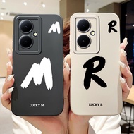 For Vivo Y78 Y78+ V2271A Lucky Initial Letter Phone Casing VivoY78 Y 78 Plus Lens Protective Soft Si