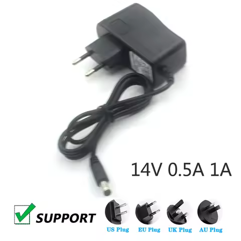 14V 0.5A 1A LCD Monitor Laptop Power Adapter DC 5.5*2.1MM