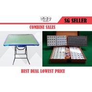 Foldable Blue Edges Mahjong Table &amp; A1 Size 37mm Black  Silver Mahjong Set / 2 items Combine Sales/Free Assembly