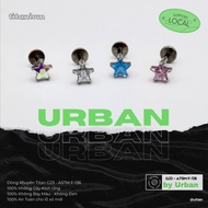 [SOLD BY PCS][SMALL] TITAN Earrings G23 F136 STAR 4 COLORS Unisex Personality Stainless Steel No Itc