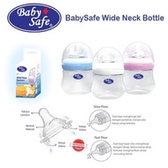 Baby Safe Wide Neck Milk Bottle 125ml 250ml/Babysafe Wide Neck Milk Bottle/Baby Milk Bottle Pacifier/Baby Drinking Bottle/Baabysafe Bottle Feedingset Baby Safe Wide Neck Milk Bottle 125ml 250ml - WN001/Milk Bottle Newborn Baby