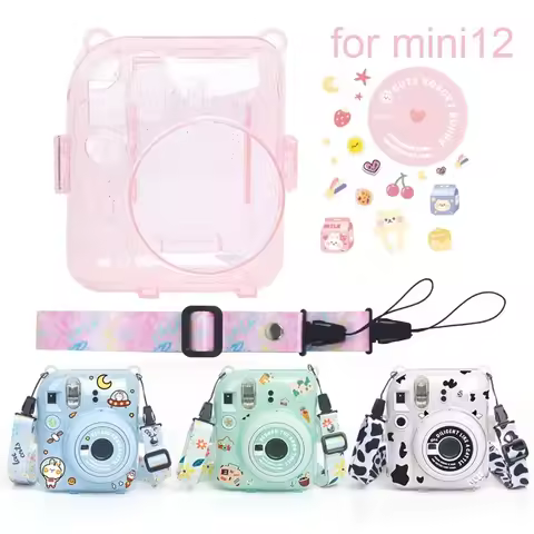 Protective Case For Instax Mini 12 Crystal Transparent for Fuji Fujifilm Instant Camera Bag for Inst