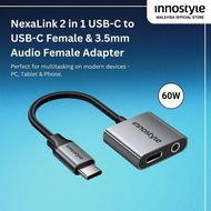 InnoStyle NexaLink 2 in 1 USB-C to USB-C PD60W & 3.5mm Audio Jack Female Adapter