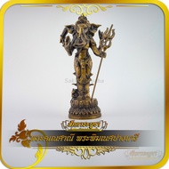 Floating Statue Brass Ganesha In A Nari Posture Base Size 5.0x5.0 Height 17.0 cm.