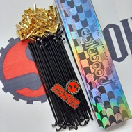 HITAM Spokes & Black Nipples Gold Nipples/Motorcycle Spokes/Spokes & Nipples With Size 159