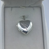 Silver thai Silver Plain Leaf Heart Shaped Lockets Pendant  จี้หัวใจลายใบไม้ใส่ได้ทั้งเด็กและผู้ใหญ่