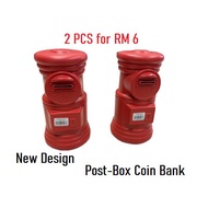 (2 PCS) Plastic Post-Box Coin Piggy Bank Money Box / Coin Box Children / Coin Bank Saving Box / Tabu