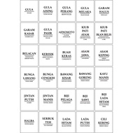 [CUSTOM]-90pcs Sticker Label Dapur Asthetic/Minimalist Label/Kitchen Sticker