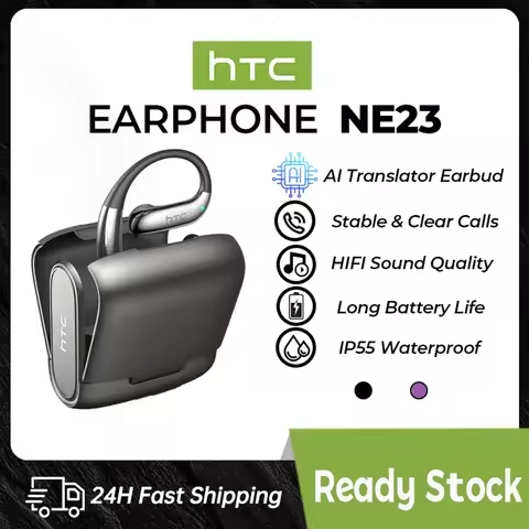 AI Translate Earbud Wireless HTC NE23 Open Ear Noise Reduction Comfortable To Wear Sport Bluetooth E