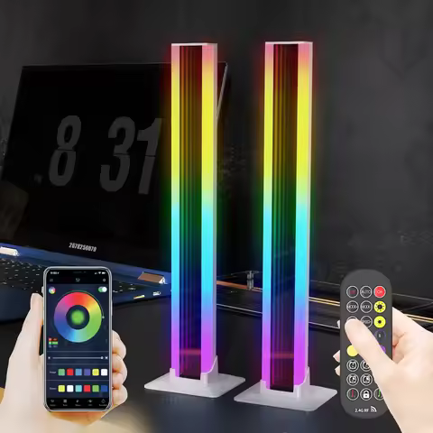 LED Ambient Light 2-Pack RGB Abyss Mirror Table Lamp Bluetooth Night Light USB Desk Mood Light for T
