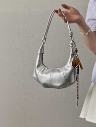 Deer 2025 Niche Design New Style Female Bag yk2 Silver All-Match Croissant Croissant Bag Portable Sh