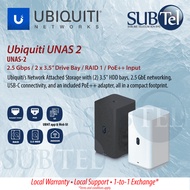 Ubiquiti UNAS2 Network Attached Storage 4GB Memory | 2 x 3.5” HDD Bay | 2.5 GbE networking | USB-C |