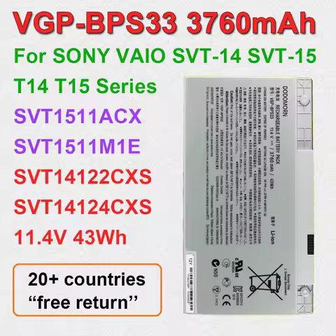 For SONY VAIO SVT-14 SVT-15 T14 T15 BPS33 VGP-BPS33 Laptop Battery Replacement SVT1511M1E SVT14126CX