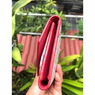 (2hand) Branded women's envelope folding wallet made of thick canvas, with code