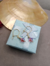 10k dangling earrings with swarovski